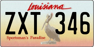 LA license plate ZXT346