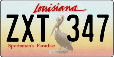 LA license plate ZXT347