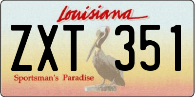 LA license plate ZXT351