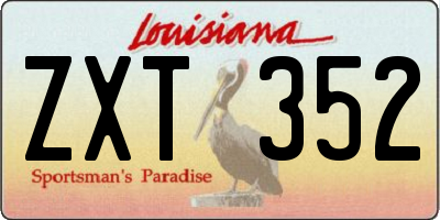 LA license plate ZXT352