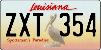 LA license plate ZXT354