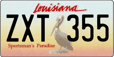 LA license plate ZXT355