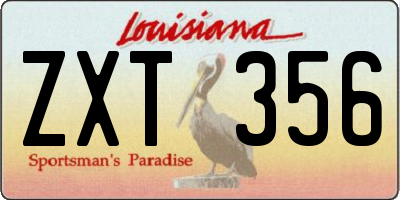 LA license plate ZXT356