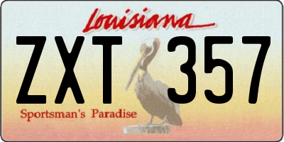 LA license plate ZXT357