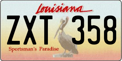 LA license plate ZXT358