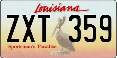 LA license plate ZXT359