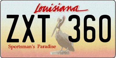 LA license plate ZXT360