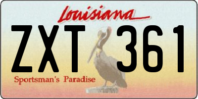 LA license plate ZXT361