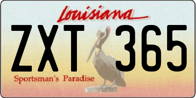 LA license plate ZXT365