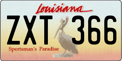 LA license plate ZXT366