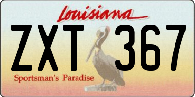 LA license plate ZXT367