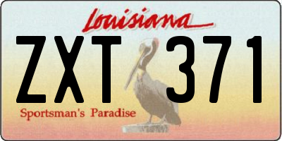 LA license plate ZXT371