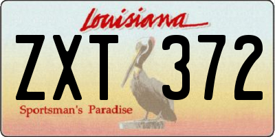 LA license plate ZXT372