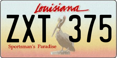 LA license plate ZXT375