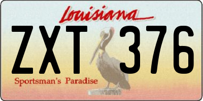 LA license plate ZXT376