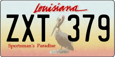 LA license plate ZXT379