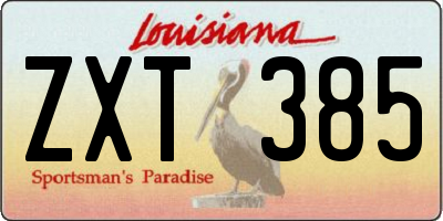 LA license plate ZXT385