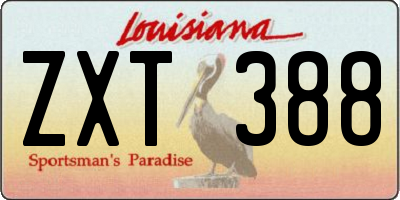 LA license plate ZXT388