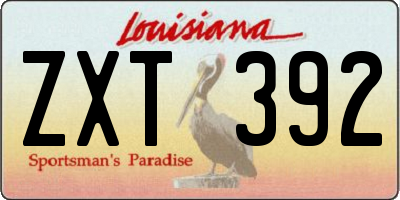 LA license plate ZXT392