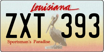LA license plate ZXT393