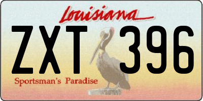 LA license plate ZXT396