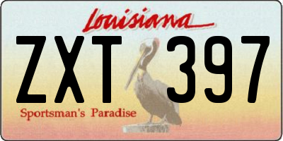 LA license plate ZXT397