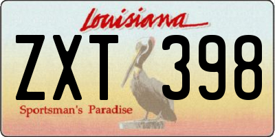 LA license plate ZXT398