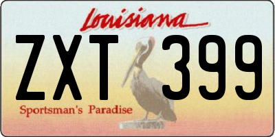 LA license plate ZXT399