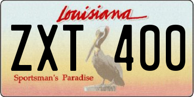 LA license plate ZXT400