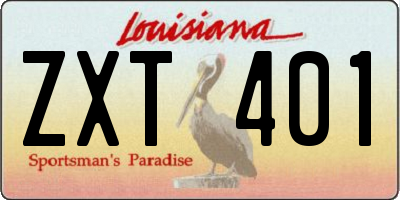 LA license plate ZXT401