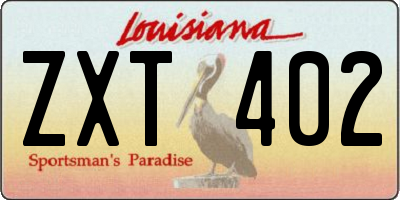 LA license plate ZXT402