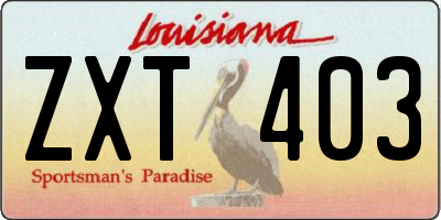 LA license plate ZXT403