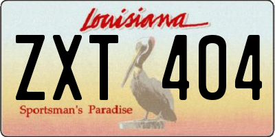 LA license plate ZXT404