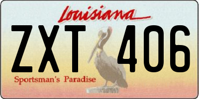 LA license plate ZXT406