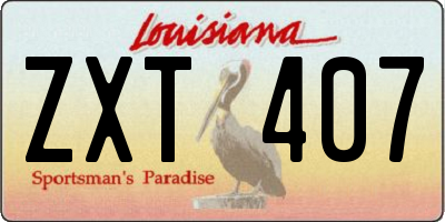 LA license plate ZXT407