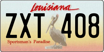 LA license plate ZXT408