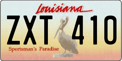 LA license plate ZXT410