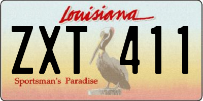 LA license plate ZXT411