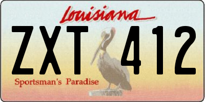 LA license plate ZXT412