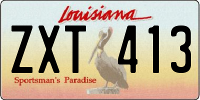 LA license plate ZXT413