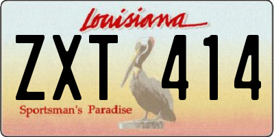 LA license plate ZXT414