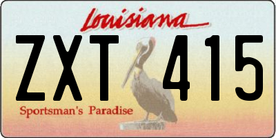 LA license plate ZXT415