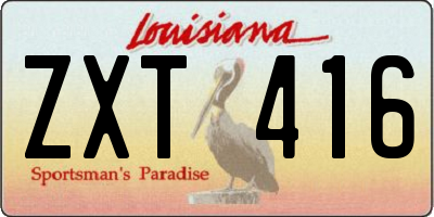 LA license plate ZXT416