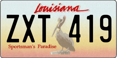 LA license plate ZXT419