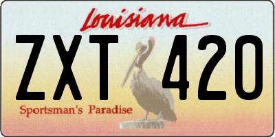 LA license plate ZXT420