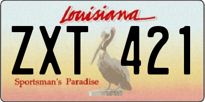 LA license plate ZXT421