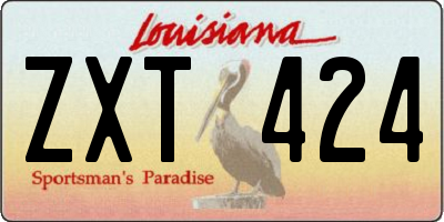 LA license plate ZXT424