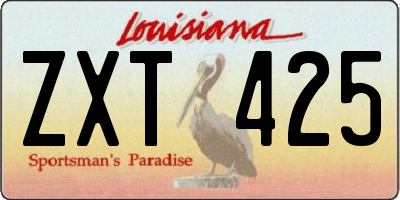 LA license plate ZXT425