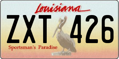 LA license plate ZXT426