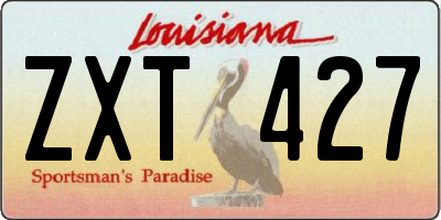 LA license plate ZXT427